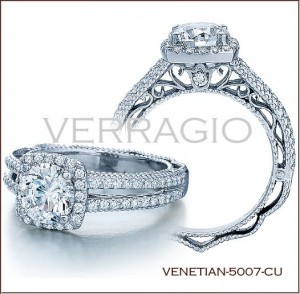 Venetian-5007CU diamond engagement ring from Verragio