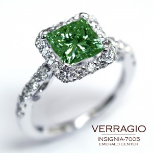 Insignia-7005 Engagement Ring by Verragio with Emerald center