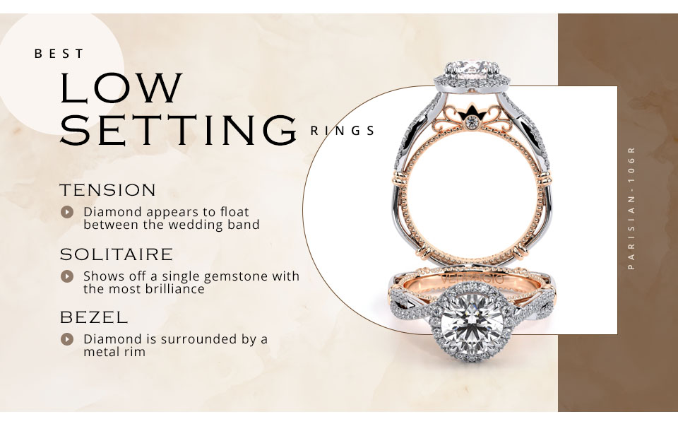 best low setting engagement rings